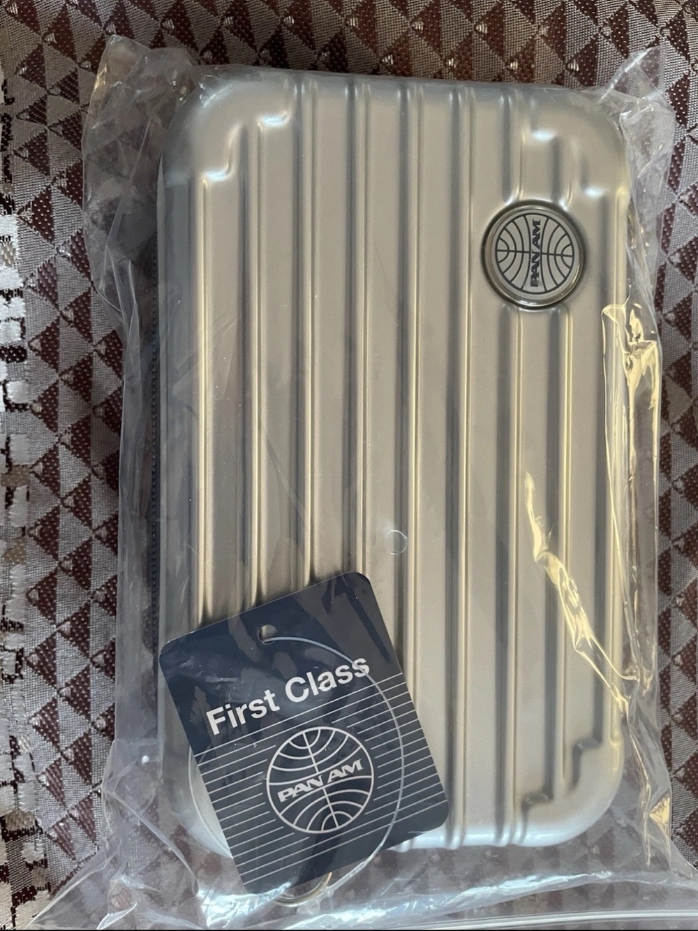 Pan Am First Class  Silver Hard Shell Crossbody Bag